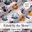 Halloween Ghost Pumpkin Cat Seamless Pattern Beige Cute Spooky  Digital Print Material by the Metre UK Sewing Quilting Textile