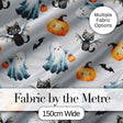 Halloween Ghost Pumpkin Cat Seamless Pattern Taupe Cute Spooky  Digital Print Material by the Metre UK Sewing Quilting Textile