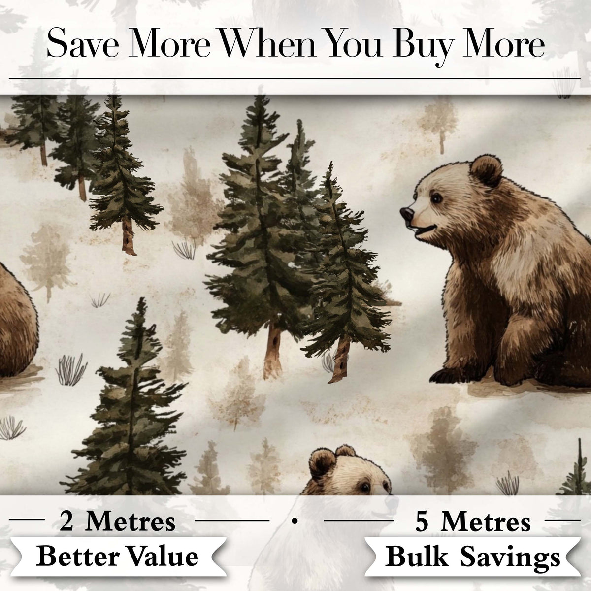Bear Postage Stamp Seamless Pattern Vintage Woodland Wildlife Design  Digital Print Material by the Metre UK Sewing Quilting Textile