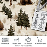 Bear Postage Stamp Seamless Pattern Vintage Woodland Wildlife Design  Digital Print Material by the Metre UK Sewing Quilting Textile