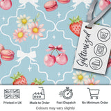 Strawberry Cherry Daisy Seamless Pattern Blush Pink Cute Coquette  Digital Print Material by the Metre UK Sewing Quilting Textile