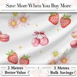Chocolate Strawberry Cake Seamless Pattern Realistic Dessert Sweet  Digital Print Material by the Metre UK Sewing Quilting Textile