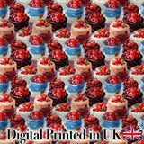 Vintage Cake Slice Seamless Pattern Dessert Food Illustration Design  Digital Print Material by the Metre UK Sewing Quilting Textile