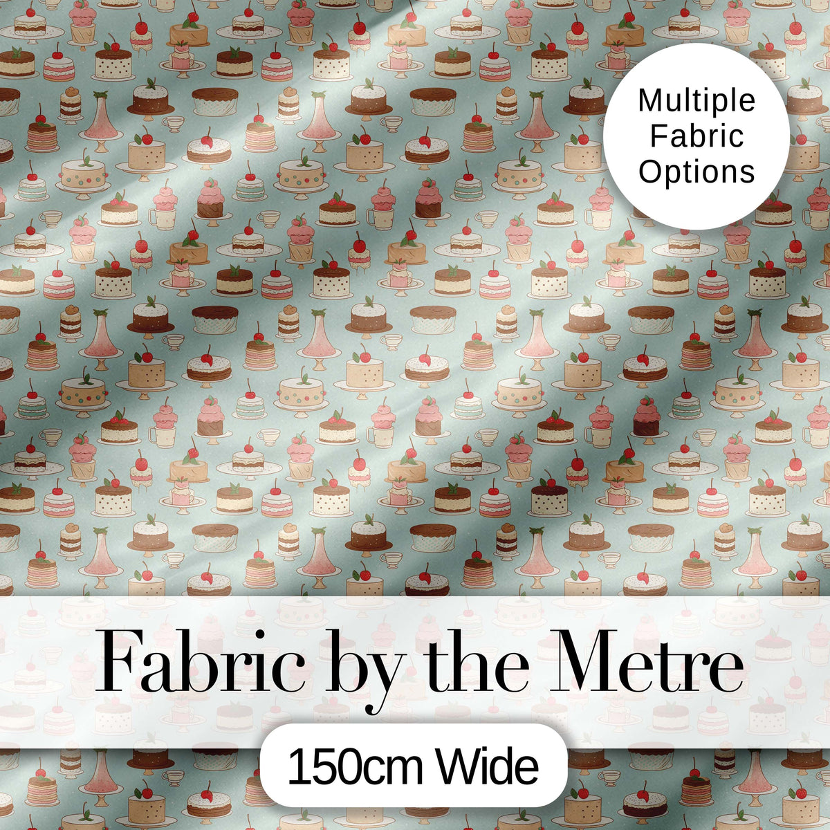 Vintage Mini Cake Seamless Pattern Dessert Food Illustration Design  Digital Print Material by the Metre UK Sewing Quilting Textile