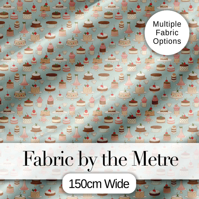 Vintage Mini Cake Seamless Pattern Dessert Food Illustration Design  Digital Print Material by the Metre UK Sewing Quilting Textile