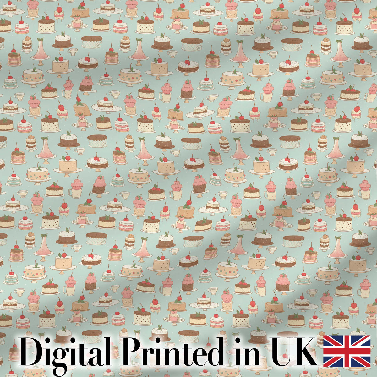 Vintage Mini Cake Seamless Pattern Dessert Food Illustration Design  Digital Print Material by the Metre UK Sewing Quilting Textile