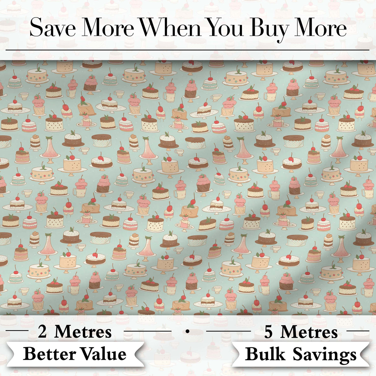 Vintage Mini Cake Seamless Pattern Dessert Food Illustration Design  Digital Print Material by the Metre UK Sewing Quilting Textile