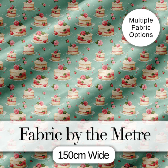Yellow Floral Cake Seamless Pattern Botanical Dessert Food Design  Digital Print Material by the Metre UK Sewing Quilting Textile