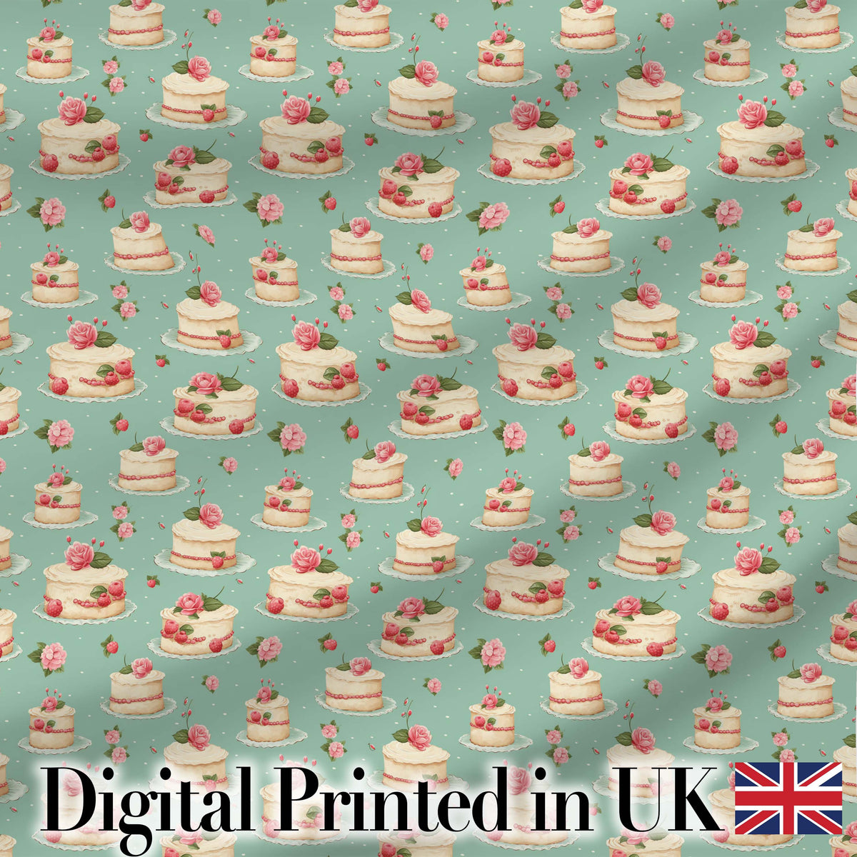 Yellow Floral Cake Seamless Pattern Botanical Dessert Food Design  Digital Print Material by the Metre UK Sewing Quilting Textile