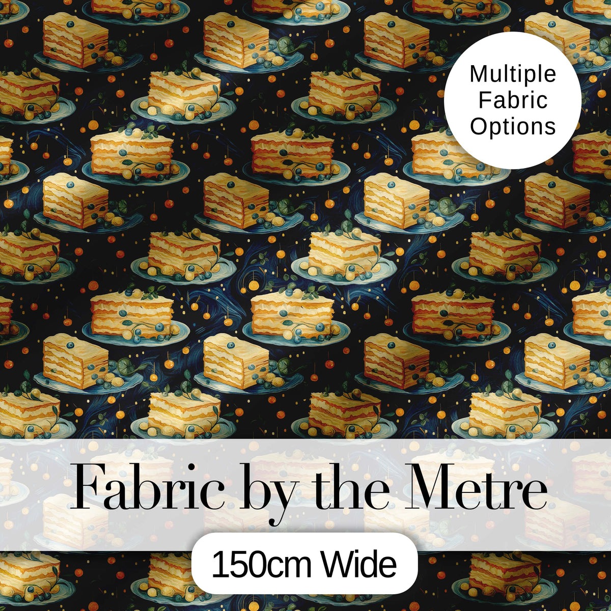 Cake Grid Seamless Pattern Vintage Dessert Food Design Lovely  Digital Print Material by the Metre UK Sewing Quilting Textile
