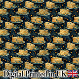 Cake Grid Seamless Pattern Vintage Dessert Food Design Lovely  Digital Print Material by the Metre UK Sewing Quilting Textile