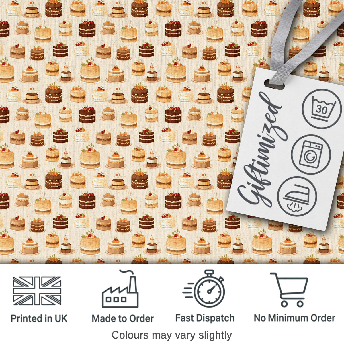 Cute Cake Tile Seamless Pattern Pastel Dessert Sweet Food Design  Digital Print Material by the Metre UK Sewing Quilting Textile