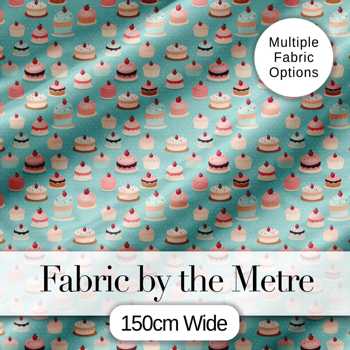 Cake Slice Repeat Seamless Pattern Dessert Sweet Food Design Lovely  Digital Print Material by the Metre UK Sewing Quilting Textile