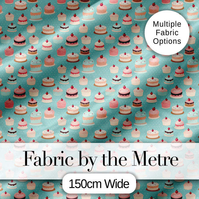 Cake Slice Repeat Seamless Pattern Dessert Sweet Food Design Lovely  Digital Print Material by the Metre UK Sewing Quilting Textile