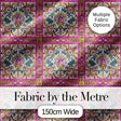 Pink Teal Vintage Ornamental Tile Floral Pattern Symmetrical Design  Digital Print Material by the Metre UK Sewing Quilting Textile