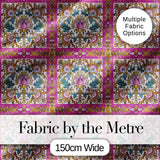Pink Teal Vintage Ornamental Tile Floral Pattern Symmetrical Design  Digital Print Material by the Metre UK Sewing Quilting Textile