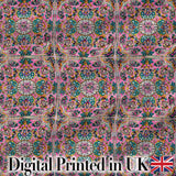 Teal Pink Mandala Floral Tile Pattern Decorative Symmetry Lovely  Digital Print Material by the Metre UK Sewing Quilting Textile