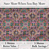 Teal Pink Mandala Floral Tile Pattern Decorative Symmetry Lovely  Digital Print Material by the Metre UK Sewing Quilting Textile