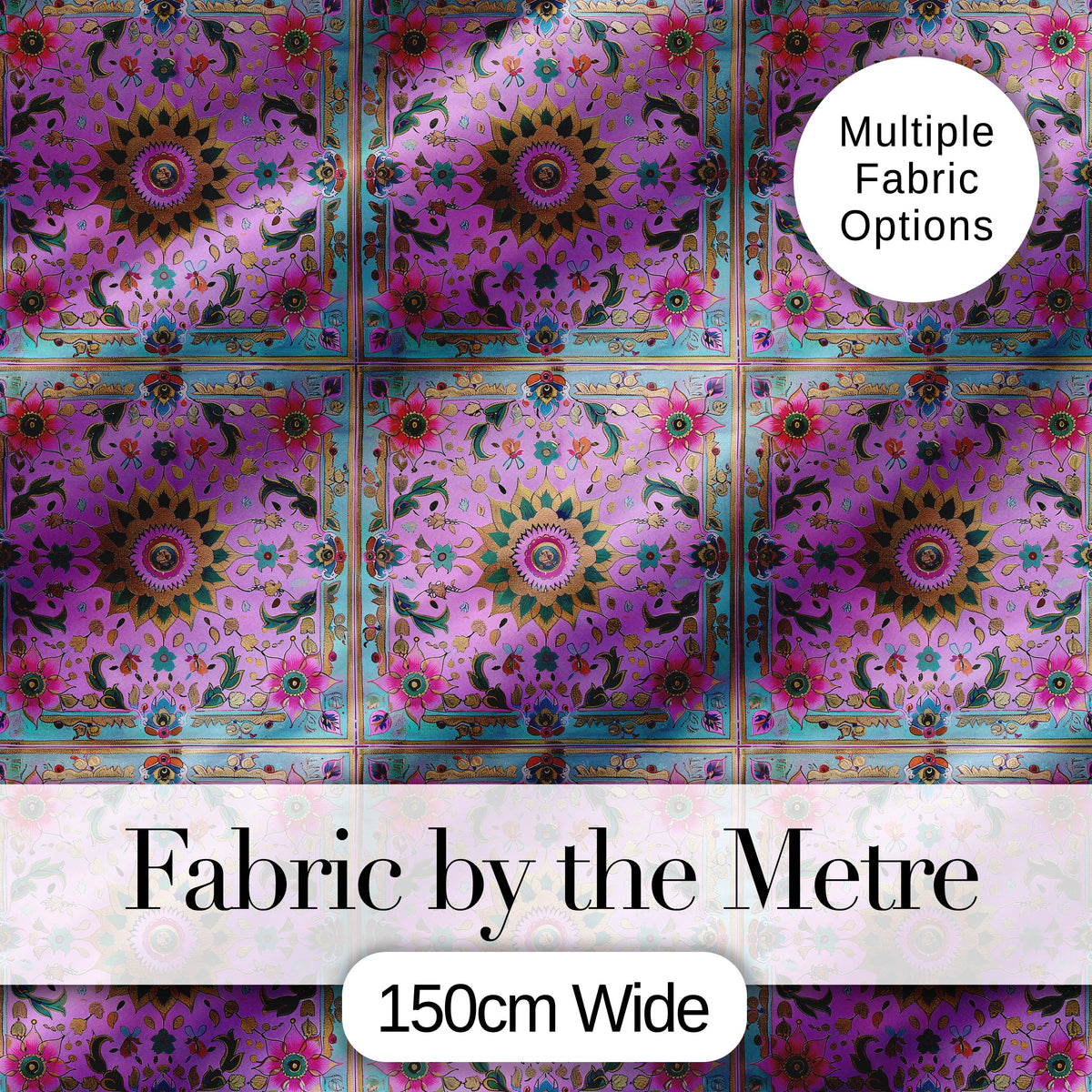 Soft Pink Teal Tree of Life Floral Pattern Elegant Botanical Lovely  Digital Print Material by the Metre UK Sewing Quilting Textile