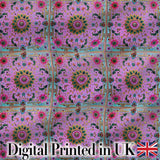 Soft Pink Teal Tree of Life Floral Pattern Elegant Botanical Lovely  Digital Print Material by the Metre UK Sewing Quilting Textile