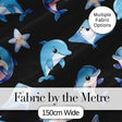 Cute Dolphin Stingray Starfish Cartoon Sea Life Pattern Blue Lovely  Digital Print Material by the Metre UK Sewing Quilting Textile
