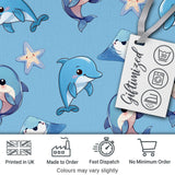 Cute Dolphin Stingray Starfish Cartoon Sea Life Pattern Beige Lovely  Digital Print Material by the Metre UK Sewing Quilting Textile