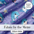 Cute Dolphin Stingray Starfish Ocean Sea Life Soft Aqua Background  Digital Print Material by the Metre UK Sewing Quilting Textile
