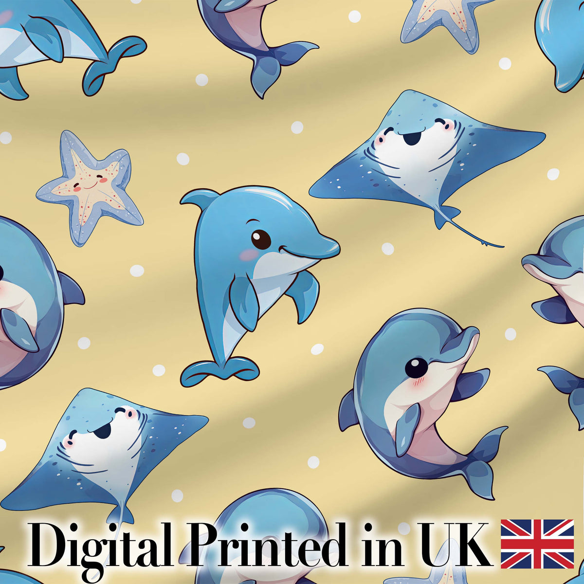 Blue Jay Bird Floral Blossom Seamless Pattern Elegant Nature Lovely  Digital Print Material by the Metre UK Sewing Quilting Textile