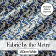 Blue Jay Bird Delicate Floral Seamless Soft Blue Botanical Nature  Digital Print Material by the Metre UK Sewing Quilting Textile