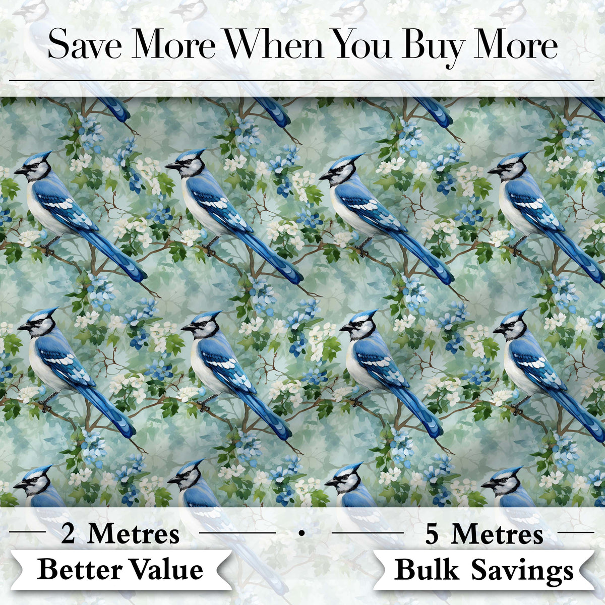 Teal Yellow Bird Botanical Branch Seamless Pattern Vintage Nature  Digital Print Material by the Metre UK Sewing Quilting Textile