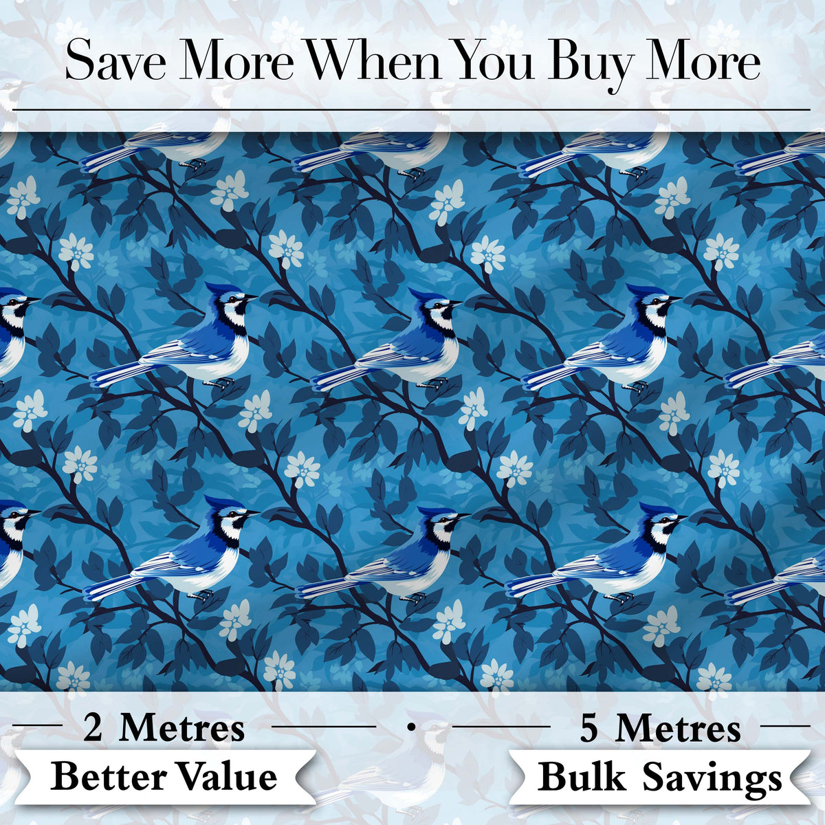 Teal Bird Gold Branch White Berry Elegant Seamless Pattern Lovely  Digital Print Material by the Metre UK Sewing Quilting Textile
