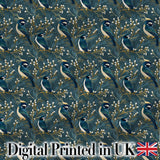 Peacock Feather Iridescent Blue Watercolor Seamless Pattern Lovely  Digital Print Material by the Metre UK Sewing Quilting Textile