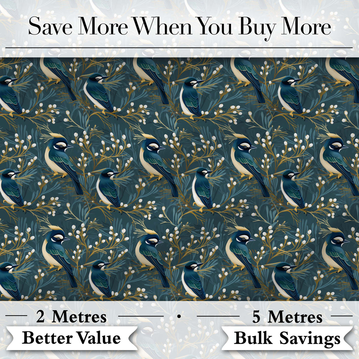 Peacock Feather Iridescent Blue Watercolor Seamless Pattern Lovely  Digital Print Material by the Metre UK Sewing Quilting Textile