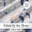 Blue and Yellow Floral Watercolor Garden Seamless Pattern Lovely  Digital Print Material by the Metre UK Sewing Quilting Textile