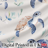 Blue and Yellow Floral Watercolor Garden Seamless Pattern Lovely  Digital Print Material by the Metre UK Sewing Quilting Textile