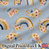 Wolf Head Floral Dark Forest Artistic Seamless Pattern Lovely  Digital Print Material by the Metre UK Sewing Quilting Textile