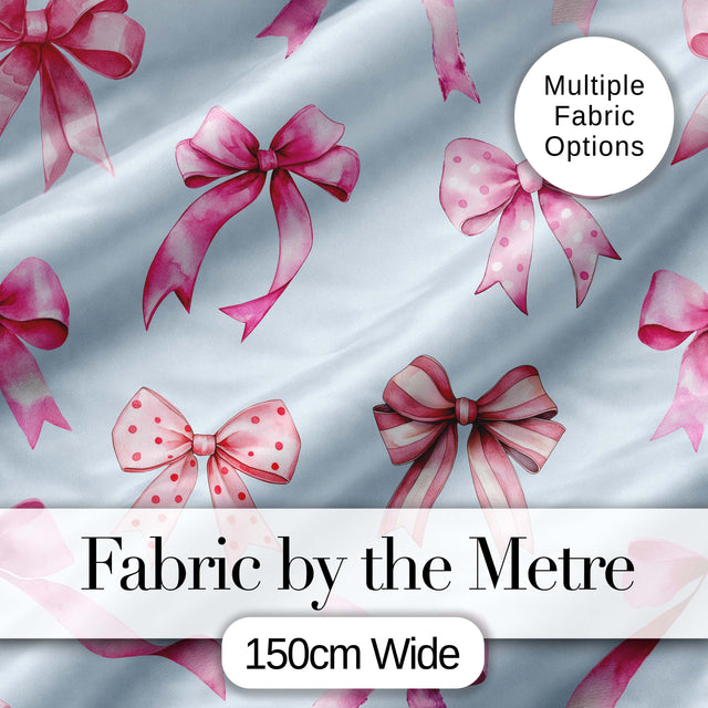 Watercolor Pink Ribbon Bows Soft Blush Background Seamless Pattern  Digital Print Material by the Metre UK Sewing Quilting Textile