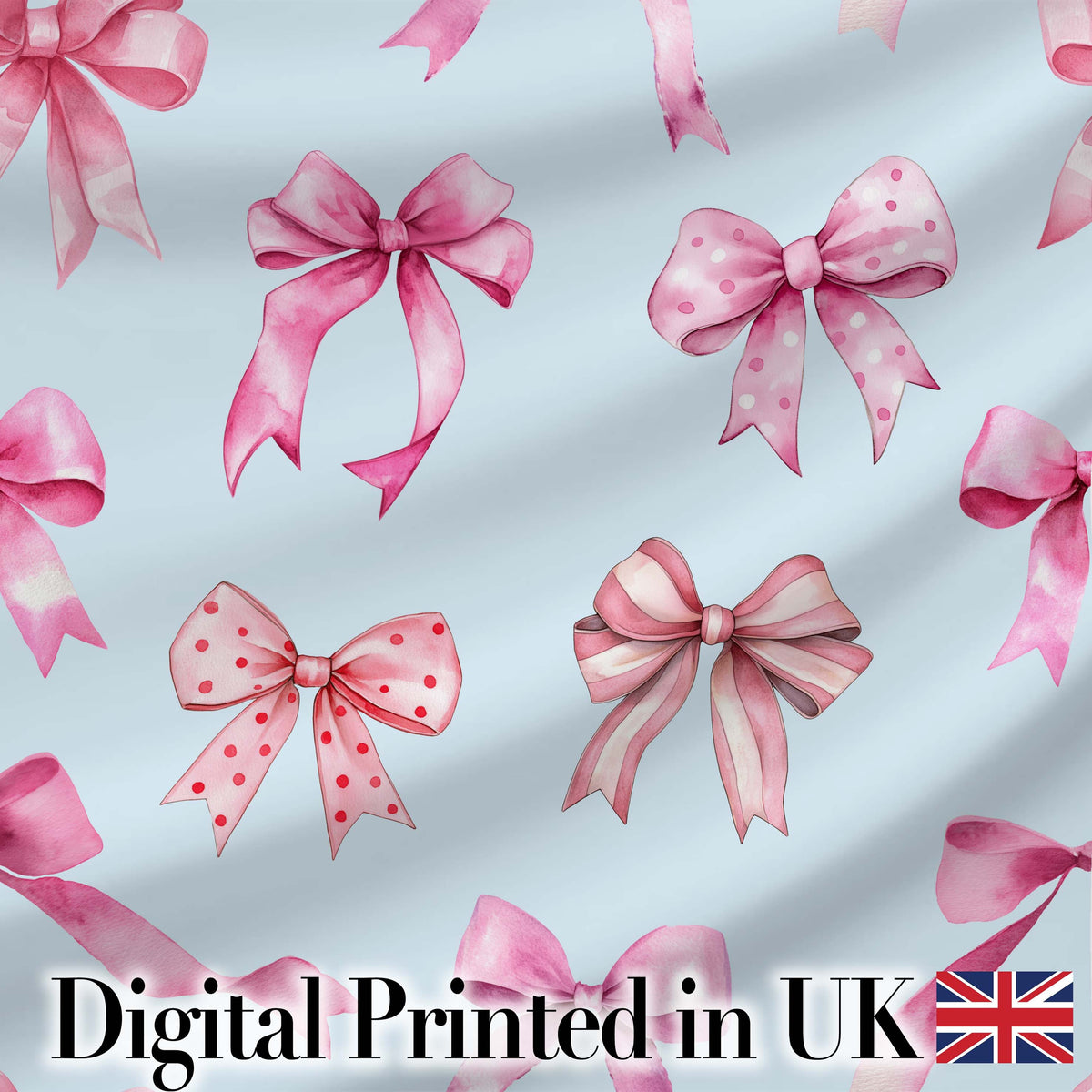 Watercolor Pink Ribbon Bows Soft Blush Background Seamless Pattern  Digital Print Material by the Metre UK Sewing Quilting Textile