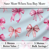 Watercolor Pink Ribbon Bows Soft Blush Background Seamless Pattern  Digital Print Material by the Metre UK Sewing Quilting Textile