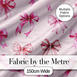 Watercolor Pink Ribbon Bows Beige Background Seamless Pattern Lovely  Digital Print Material by the Metre UK Sewing Quilting Textile