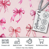 Watercolor Pink Ribbon Bows Beige Background Seamless Pattern Lovely  Digital Print Material by the Metre UK Sewing Quilting Textile