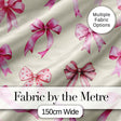 Watercolor Pink Ribbon Bows Neutral Ivory Background Seamless Lovely  Digital Print Material by the Metre UK Sewing Quilting Textile