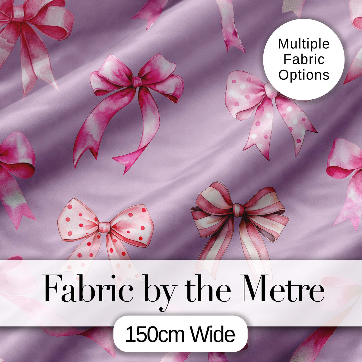 Watercolor Pink Ribbon Bow Seamless Pattern on Teal Background  Digital Print Material by the Metre UK Sewing Quilting Textile
