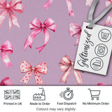 Watercolor Pink Ribbon Bow Seamless Pattern on Teal Background  Digital Print Material by the Metre UK Sewing Quilting Textile