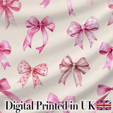 Watercolor Pink Ribbon Bow Seamless Pattern on Soft Pink Background  Digital Print Material by the Metre UK Sewing Quilting Textile