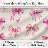 Watercolor Pink Ribbon Bow Seamless Pattern on Soft Pink Background  Digital Print Material by the Metre UK Sewing Quilting Textile