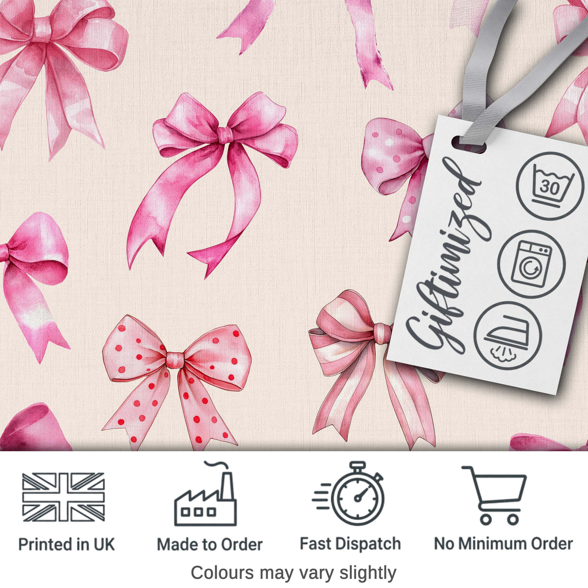 Watercolor Pink Ribbon Bow Seamless Pattern on Soft Pink Background  Digital Print Material by the Metre UK Sewing Quilting Textile