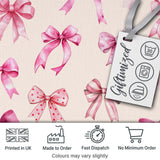 Watercolor Pink Ribbon Bow Seamless Pattern on Soft Pink Background  Digital Print Material by the Metre UK Sewing Quilting Textile
