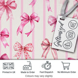 Watercolor Pink Ribbon Bow Seamless Pattern on Light Grey Background  Digital Print Material by the Metre UK Sewing Quilting Textile