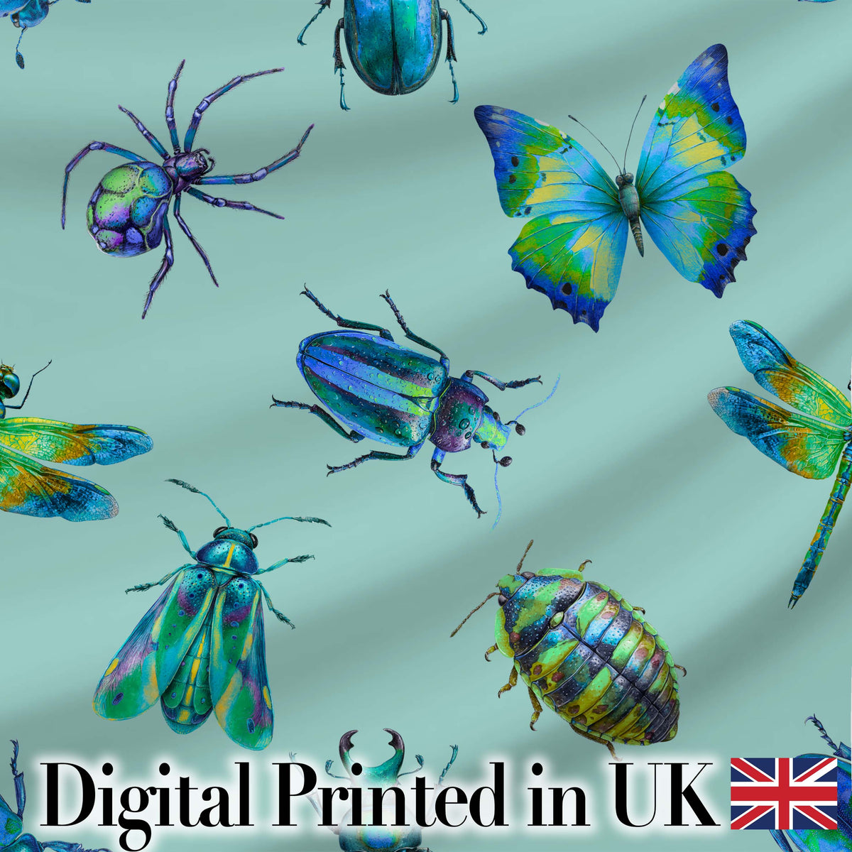 Watercolor Bunny Floral Meadow Seamless Pattern on Blush Background  Digital Print Material by the Metre UK Sewing Quilting Textile
